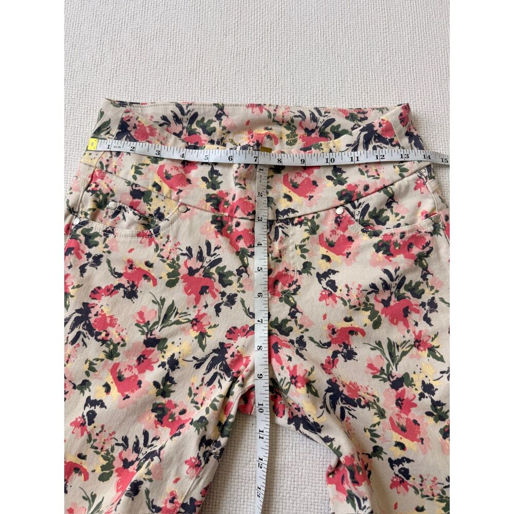 JAG High Rise Slim Ankle Floral Jeggings Womens Size 0 Stretch Jeans Pink - Picture 6 of 9